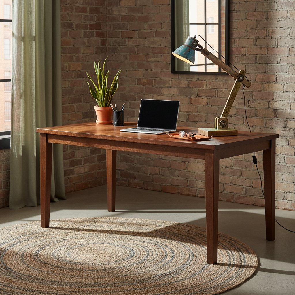 Lampe Industrielle Ancienne en Bois et Métal