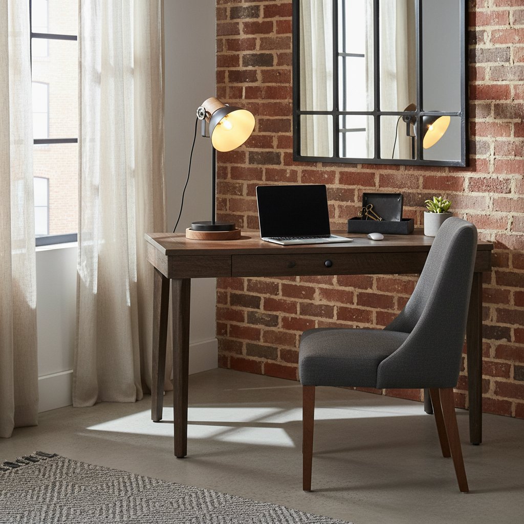 Lampe en Métal et Bois au Style Indus