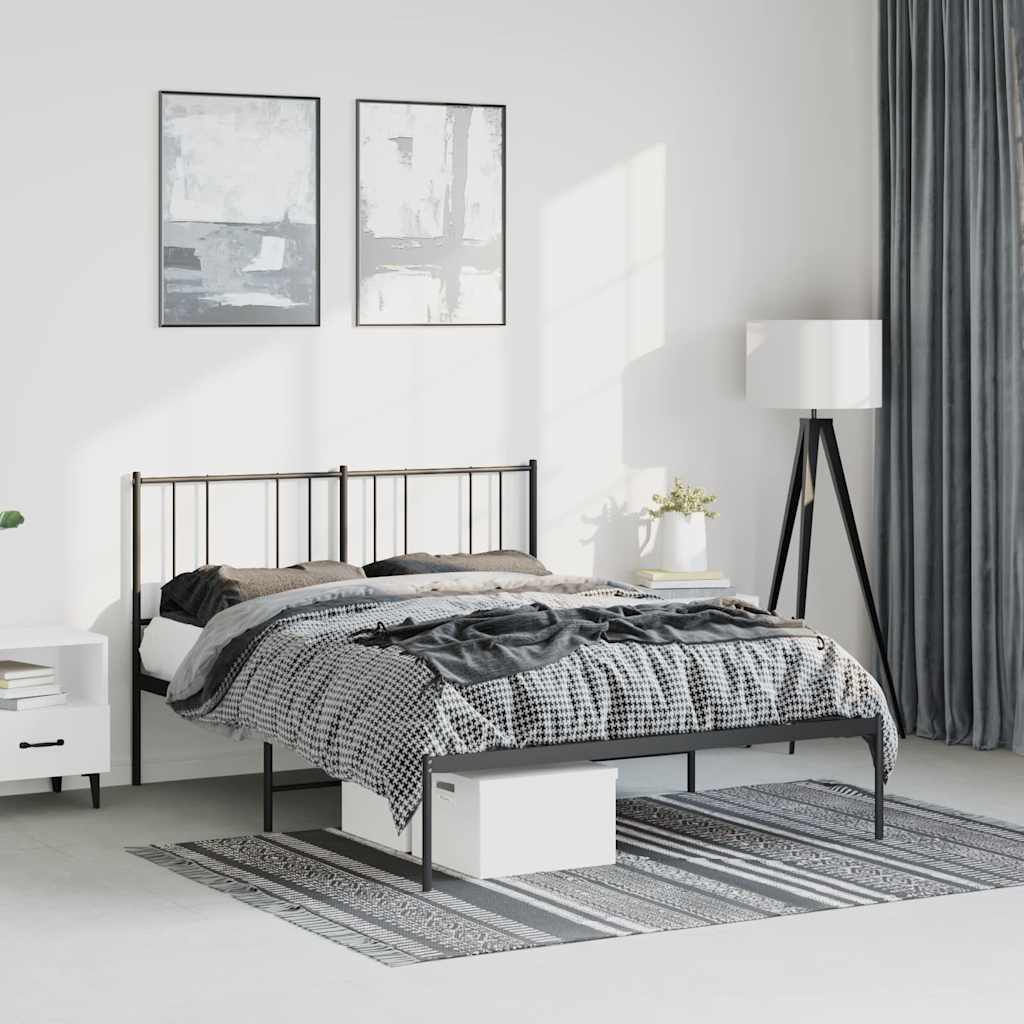 Lit King Size en Métal Industriel-Noir-avec tête de lit-135 x 190 cm-La-Fabrique-Industrielle