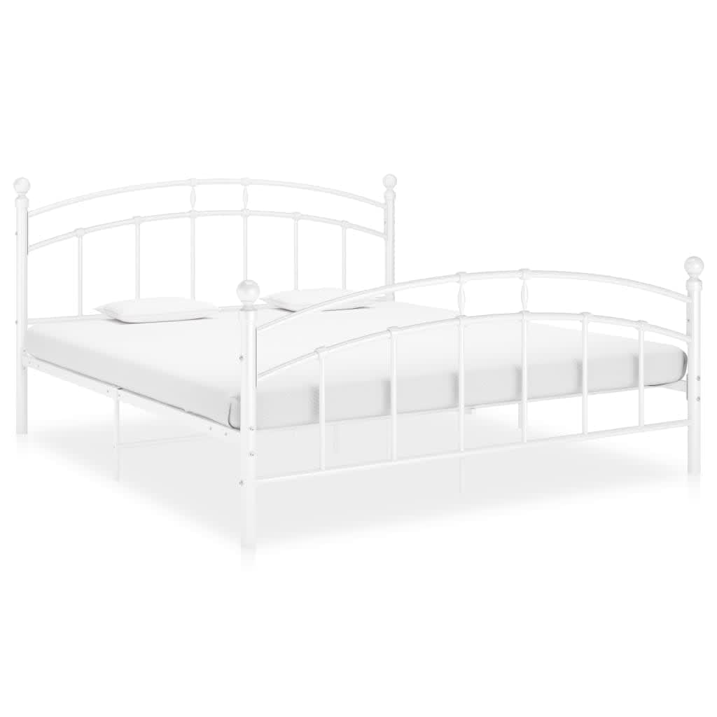 Lit Vintage en Métal Blanc-Blanc-160 x 200 cm-La-Fabrique-Industrielle