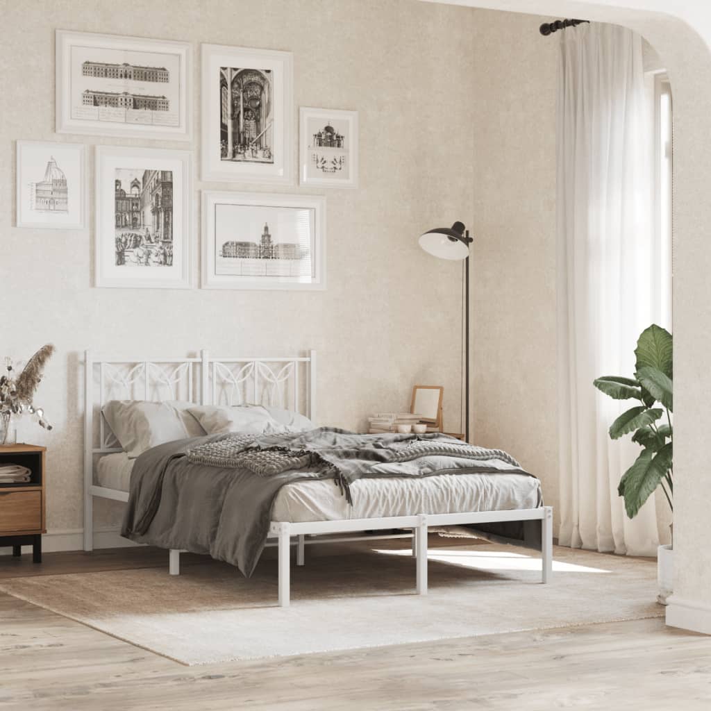 Lit en Acier 180x200 Design Industriel-Blanc-avec tête de lit-120 x 190 cm-La-Fabrique-Industrielle