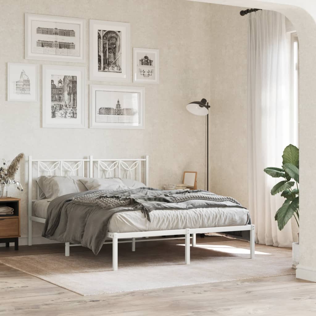 Lit en Acier 180x200 Design Industriel-Blanc-avec tête de lit-140 x 200 cm-La-Fabrique-Industrielle