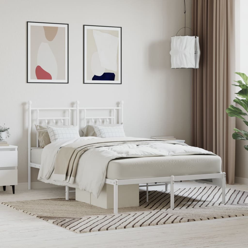 Lit en Métal 90x200 Style Industriel-Blanc-avec tête de lit-120 x 190 cm-La-Fabrique-Industrielle