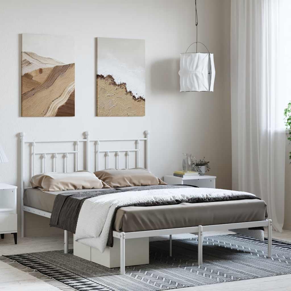 Lit en Métal 90x200 Style Industriel-Blanc-avec tête de lit-150 x 200 cm-La-Fabrique-Industrielle
