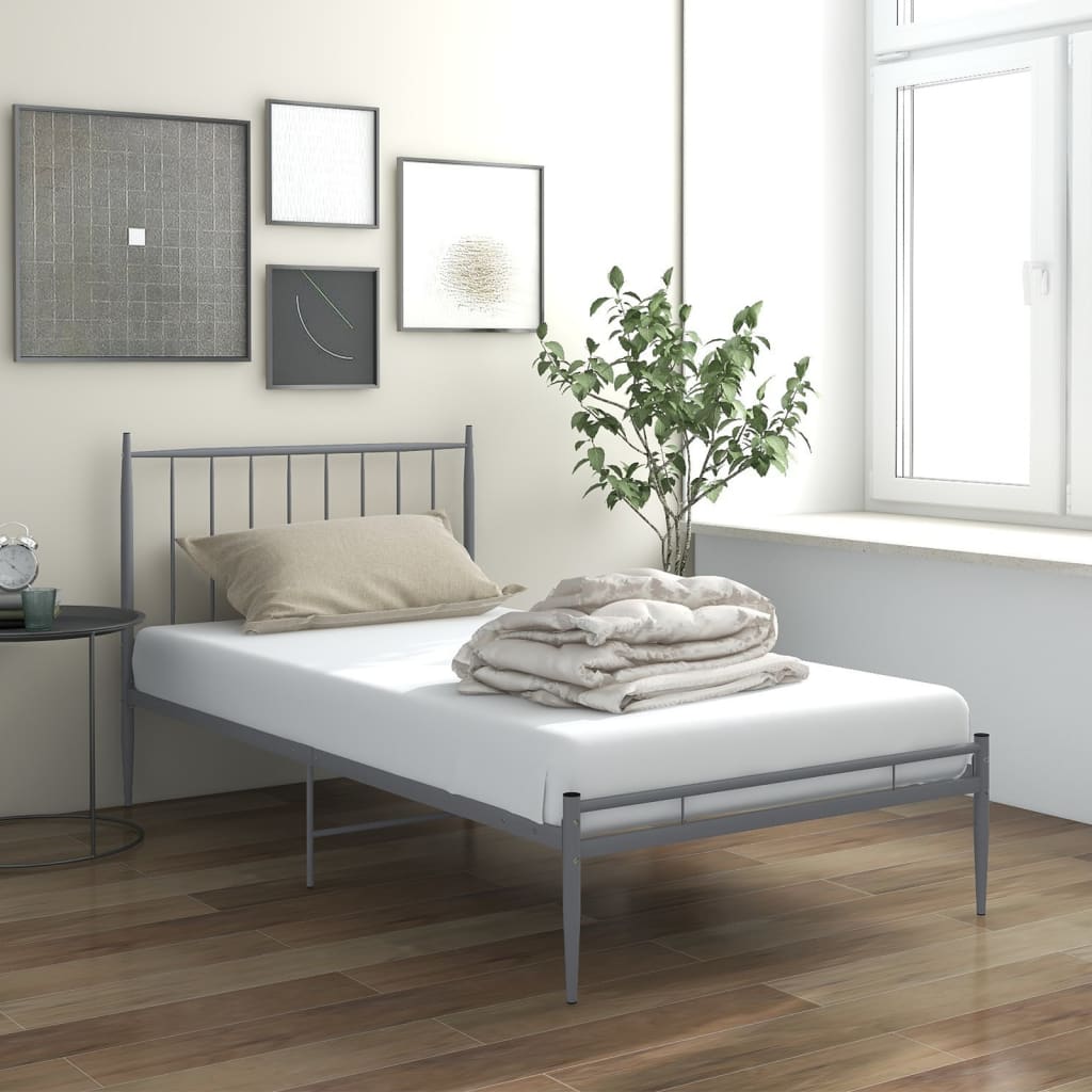 Lit en Métal Blanc Industriel 90x200-Gris-100 x 200 cm-La-Fabrique-Industrielle