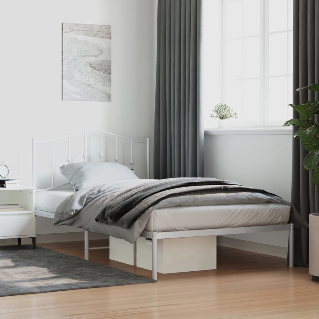 Lit en Métal Noir au Style Industriel 160X200-Blanc-avec tête de lit-107 x 203 cm-La-Fabrique-Industrielle