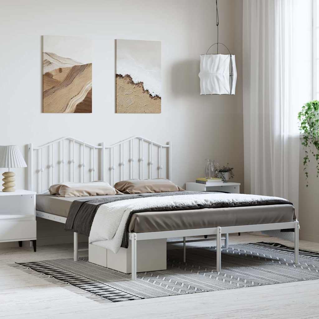 Lit en Métal Noir au Style Industriel 160X200-Blanc-avec tête de lit-135 x 190 cm-La-Fabrique-Industrielle