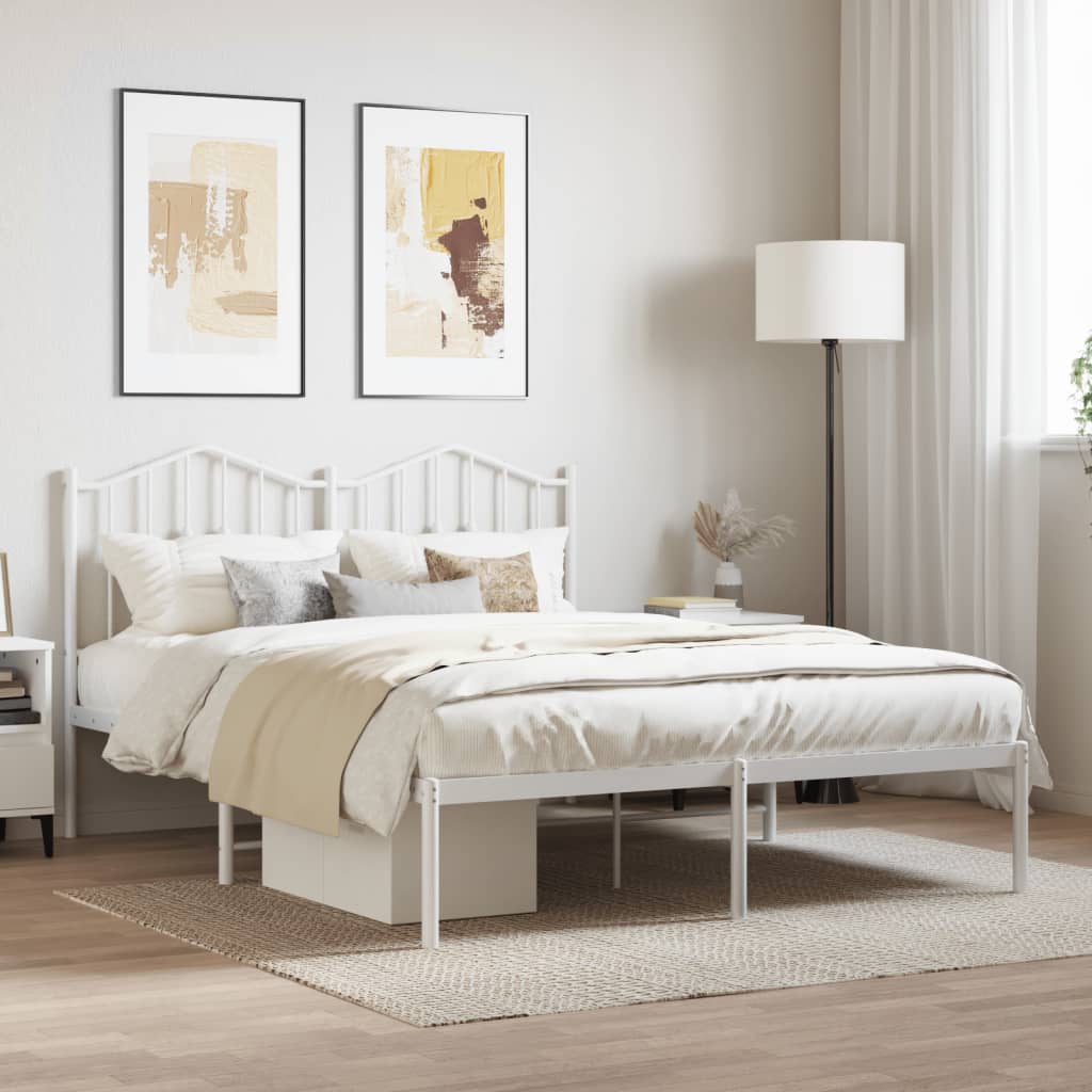 Lit en Métal Noir au Style Industriel 160X200-Blanc-avec tête de lit-140 x 190 cm-La-Fabrique-Industrielle