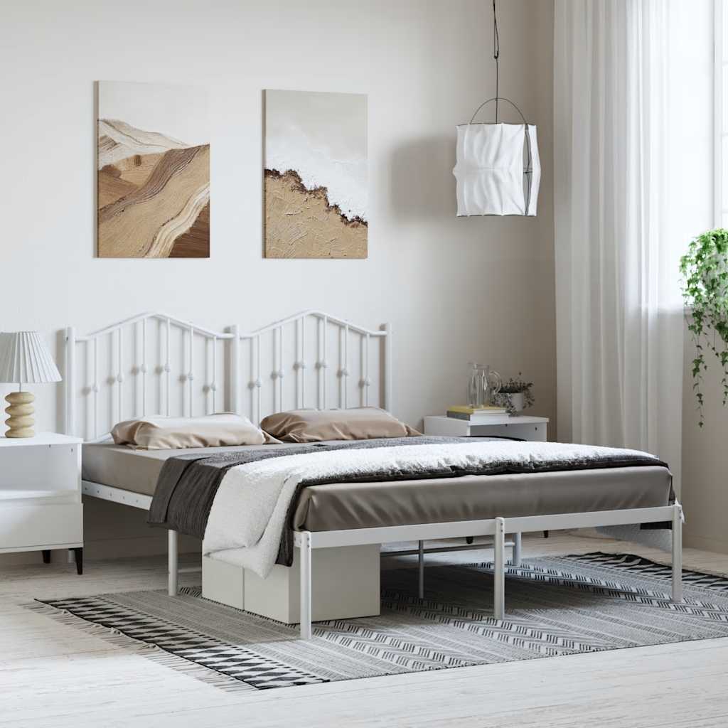Lit en Métal Noir au Style Industriel 160X200-Blanc-avec tête de lit-150 x 200 cm-La-Fabrique-Industrielle