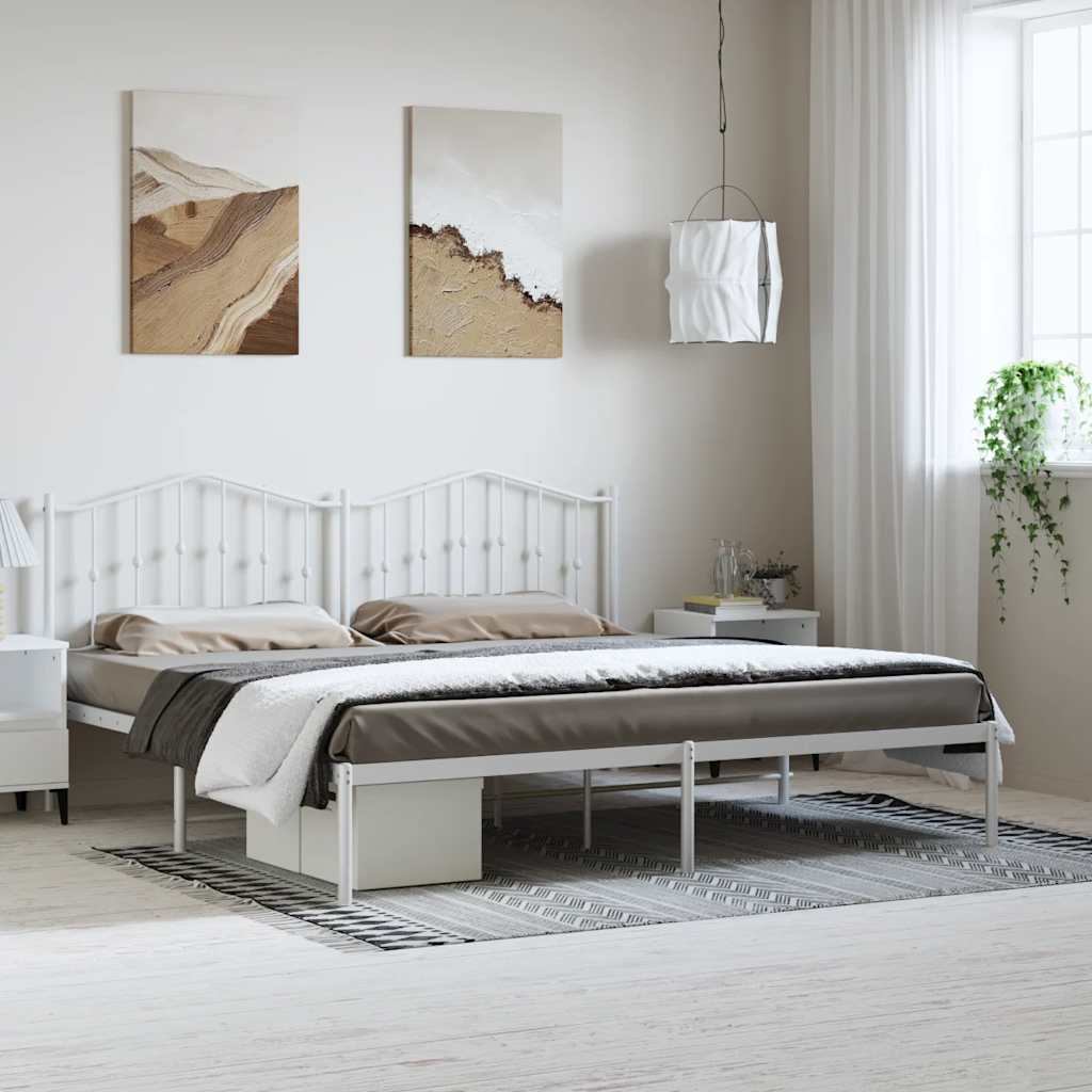 Lit en Métal Noir au Style Industriel 160X200-Blanc-avec tête de lit-183 x 213 cm-La-Fabrique-Industrielle
