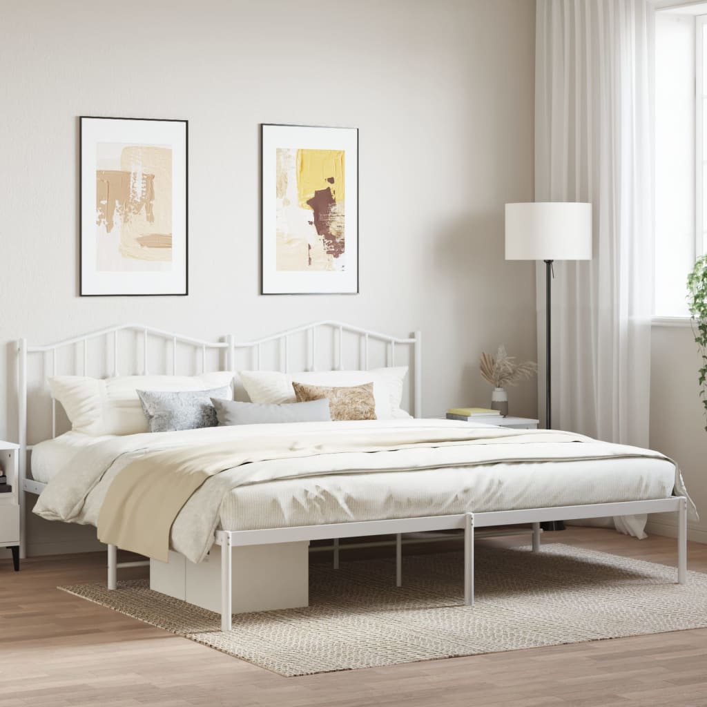 Lit en Métal Noir au Style Industriel 160X200-Blanc-avec tête de lit-200 x 200 cm-La-Fabrique-Industrielle