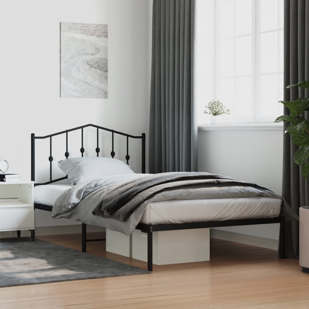 Lit en Métal Noir au Style Industriel 160X200-Noir-avec tête de lit-107 x 203 cm-La-Fabrique-Industrielle