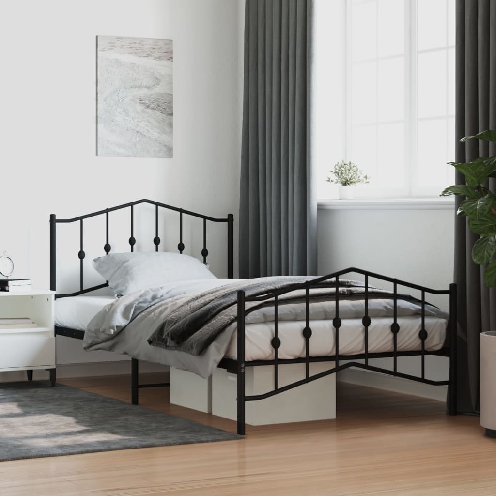 Lit en Métal Noir au Style Industriel 160X200-Noir-avec tête de lit et pied de lit-107 x 203 cm-La-Fabrique-Industrielle