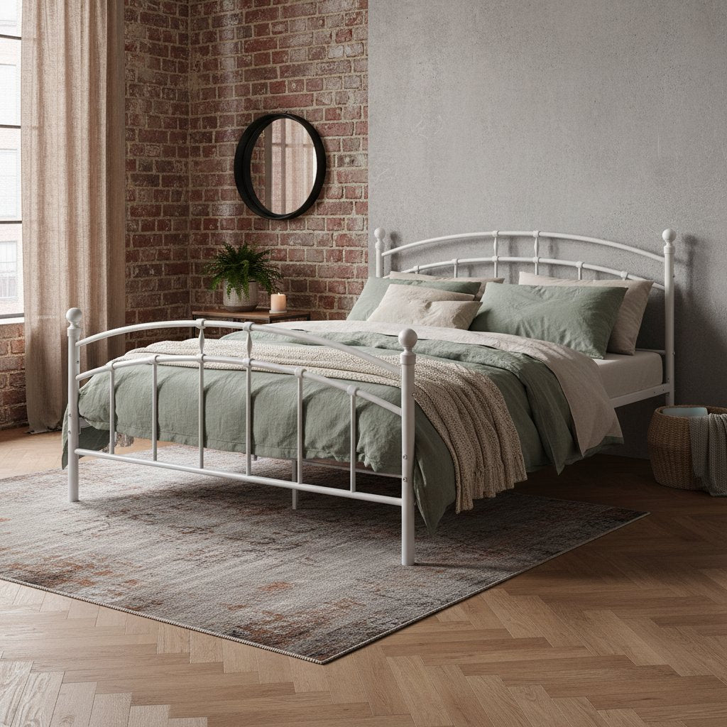 Lit Vintage en Métal Blanc