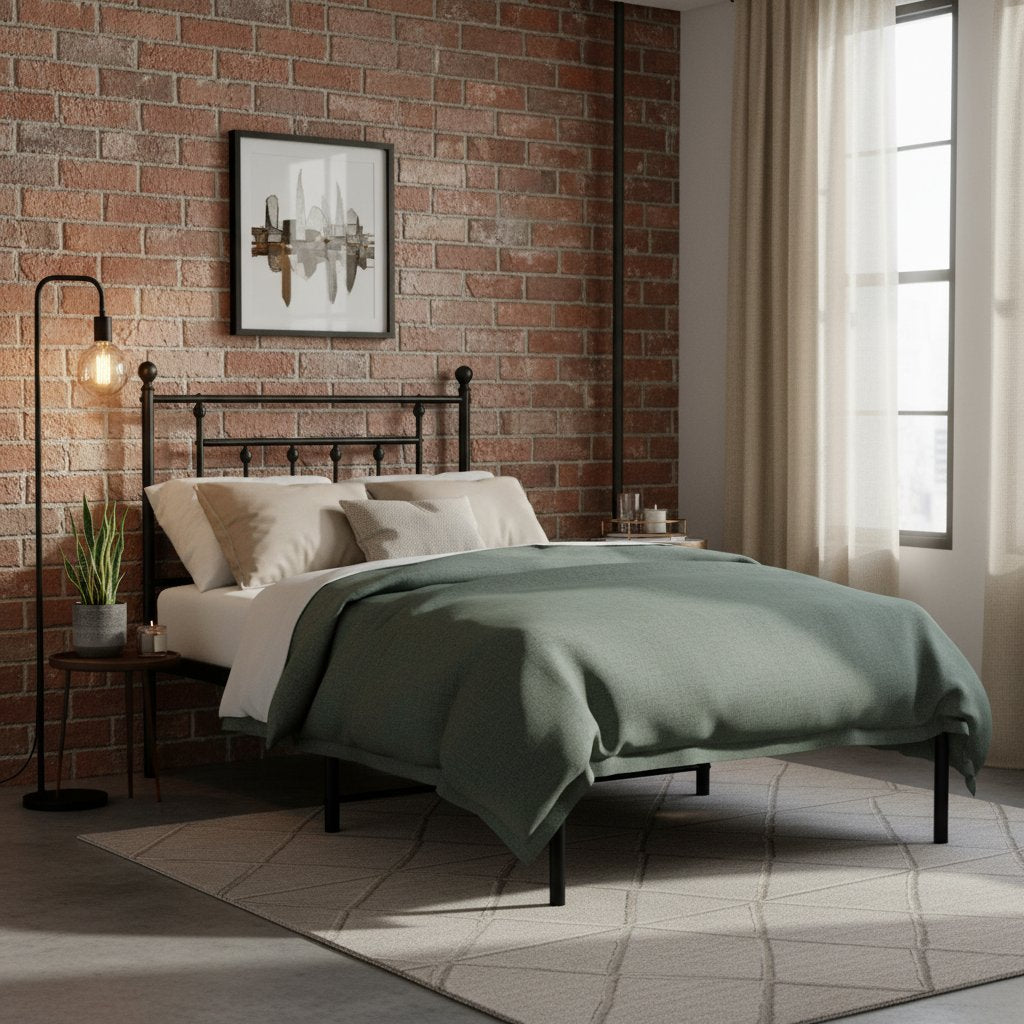 Lit en Métal 90x200 Style Industriel