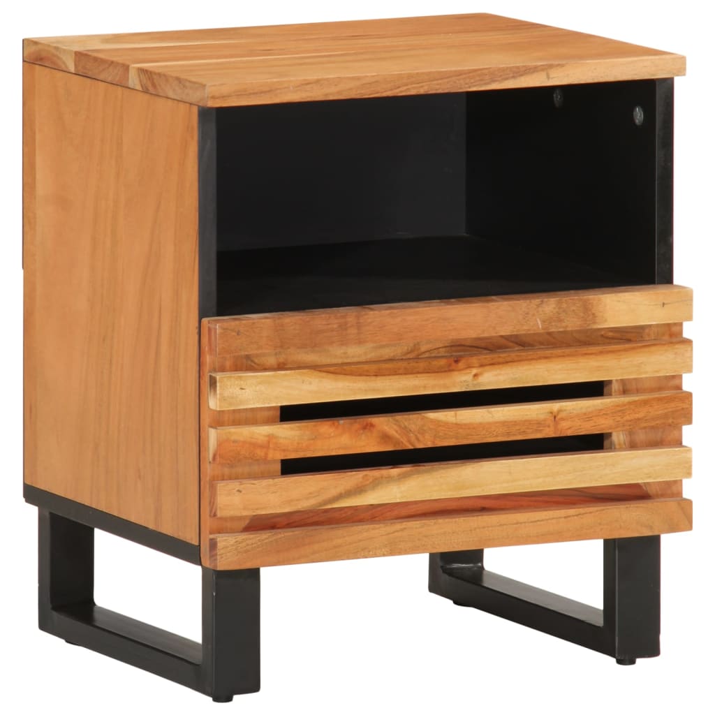 Lot de 2 Tables de Chevet Industrielles en Bois de Manguier-Bois d'acacia massif-1-La-Fabrique-Industrielle