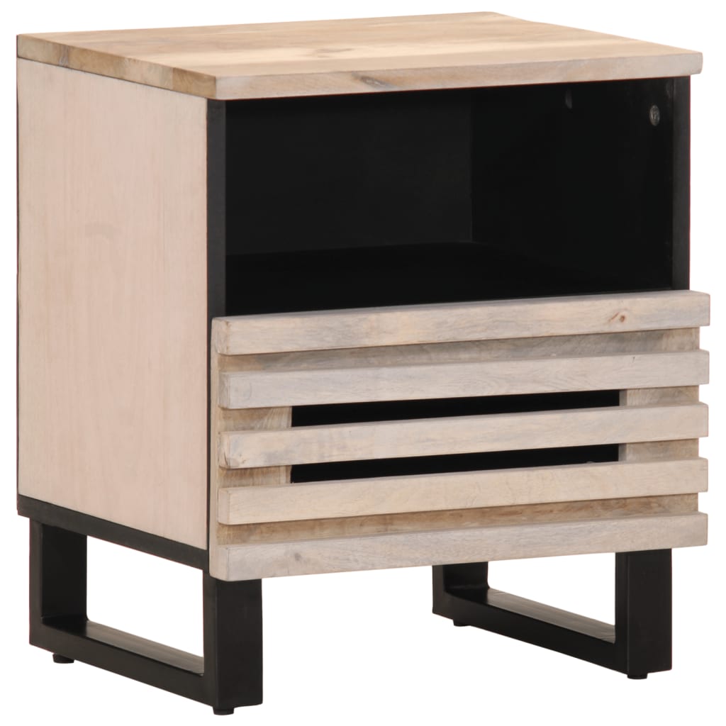 Lot de 2 Tables de Chevet Industrielles en Bois de Manguier-Bois massif blanchi-1-La-Fabrique-Industrielle