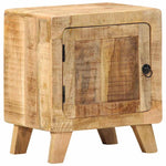 Lot de 2 Tables de Chevet en Bois Massif Style Industriel-Marron-Bois de manguier brut massif-1-La-Fabrique-Industrielle