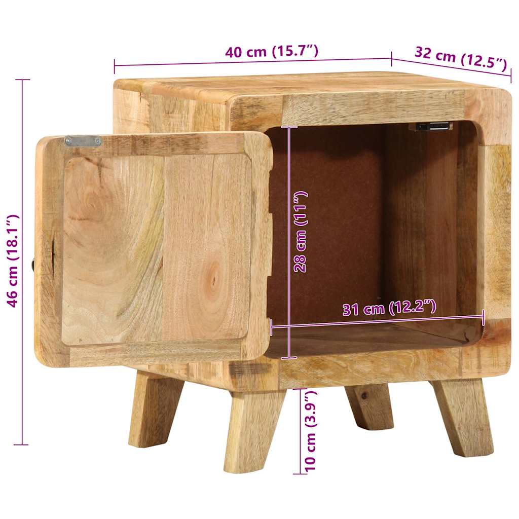 Lot de 2 Tables de Chevet en Bois Massif Style Industriel-La-Fabrique-Industrielle