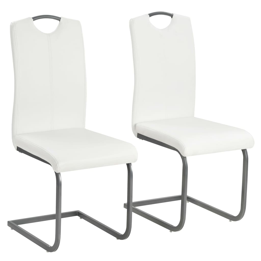 Lot de Chaises Cantilever en Similicuir Noir-Blanc-2-La-Fabrique-Industrielle