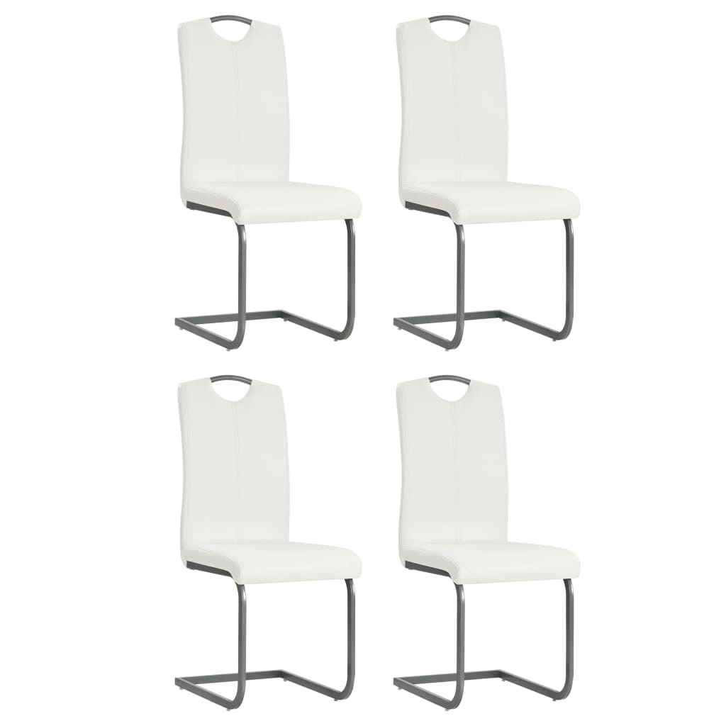 Lot de Chaises Cantilever en Similicuir Noir-Blanc-4-La-Fabrique-Industrielle