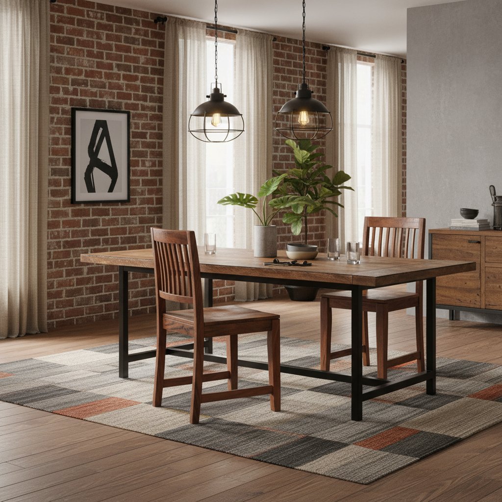 Lot de Chaises Industrielles en Bois de Manguier