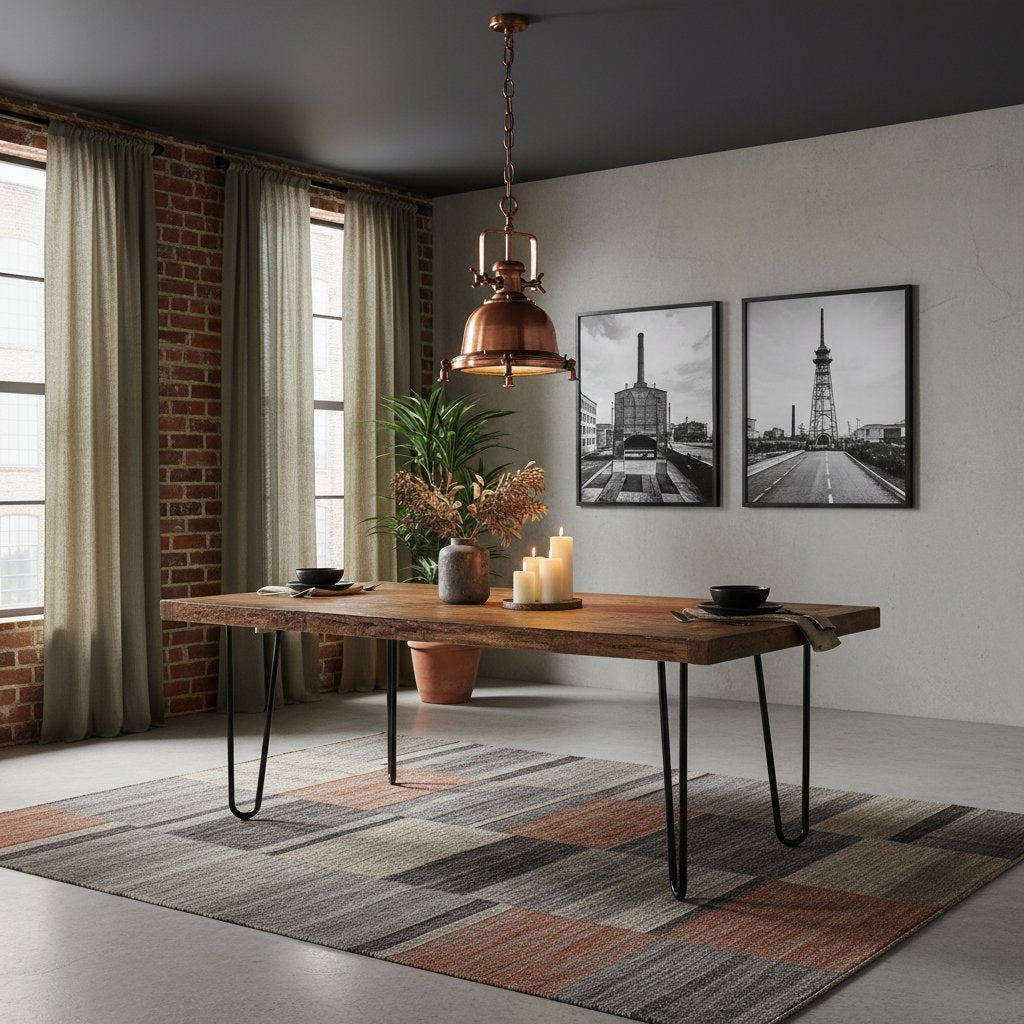 Luminaire Industriel Vintage en Aluminium et Cuivre