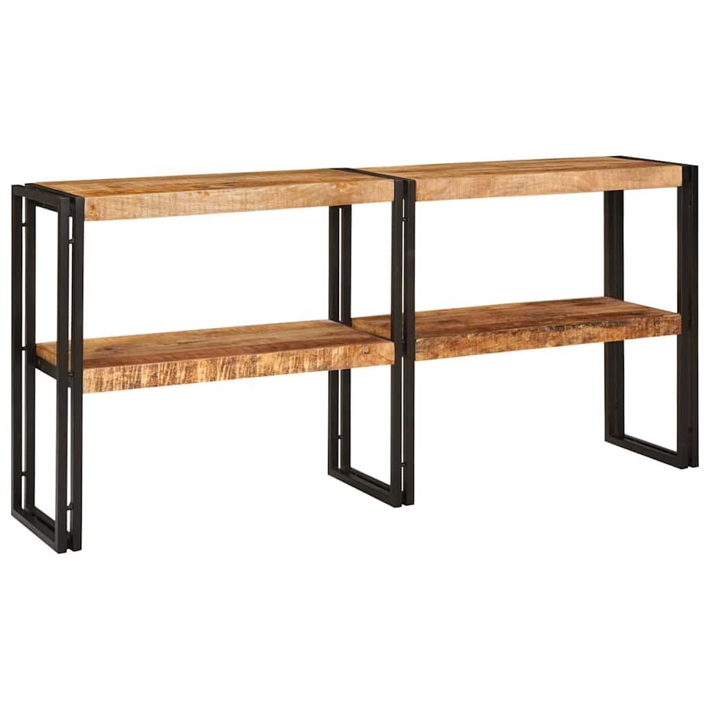 Meuble Console en Bois et Métal au Style Industriel-Bois de manguier brut massif-La-Fabrique-Industrielle