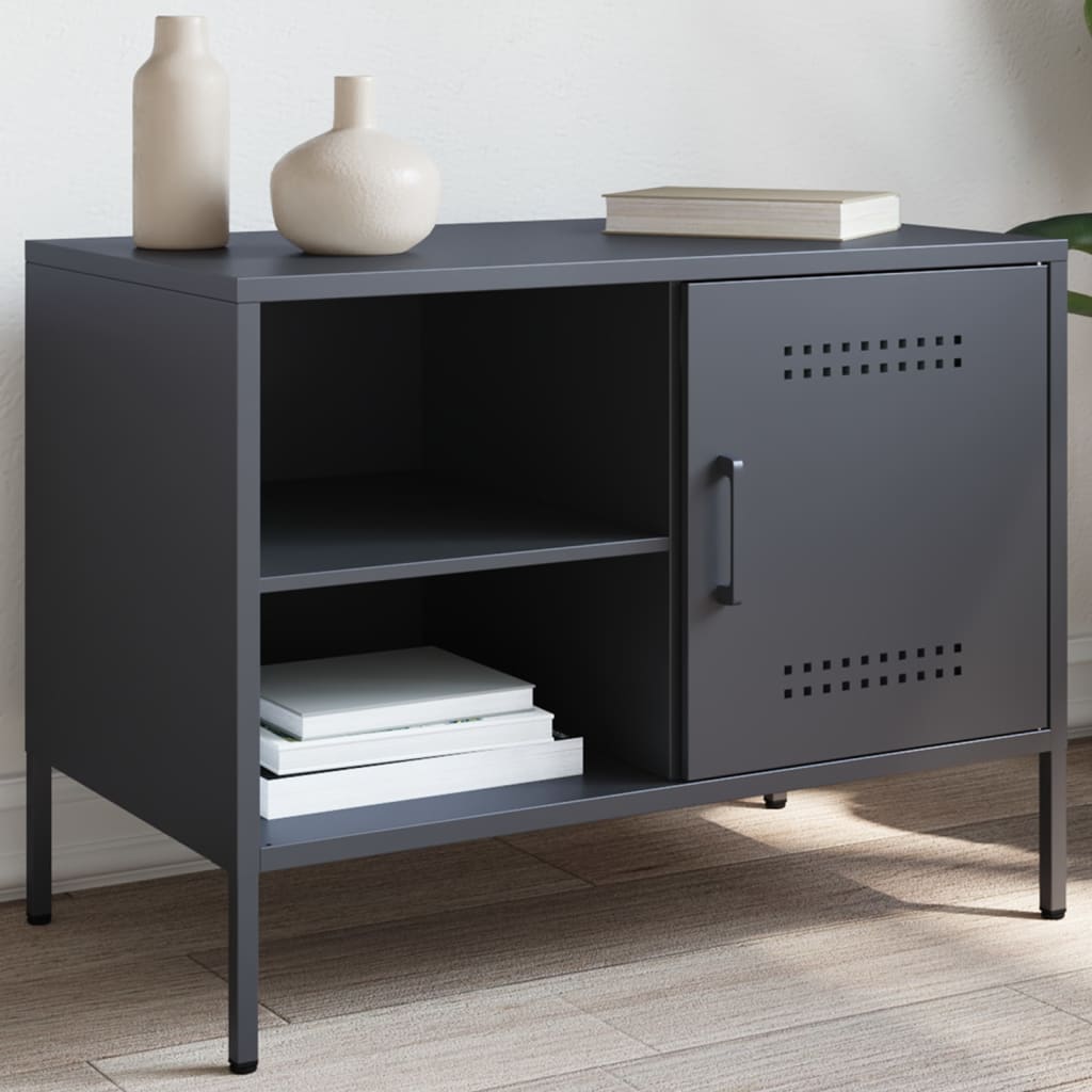 Meuble TV Blanc au Style Industriel-Anthracite-1-La-Fabrique-Industrielle
