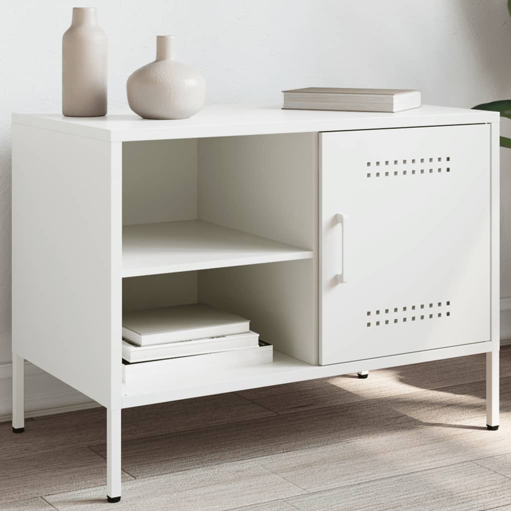 Meuble TV Blanc au Style Industriel-Blanc-1-La-Fabrique-Industrielle