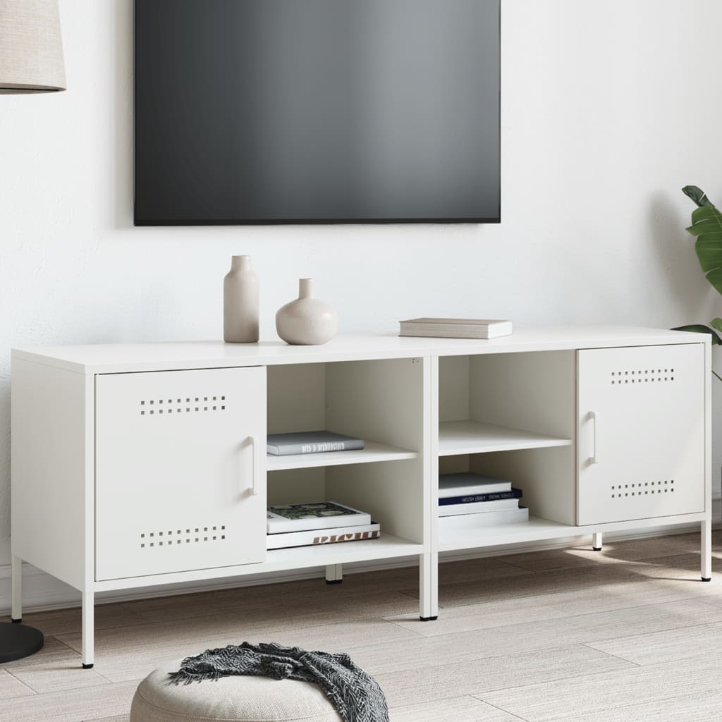 Meuble TV Blanc au Style Industriel-Blanc-2-La-Fabrique-Industrielle