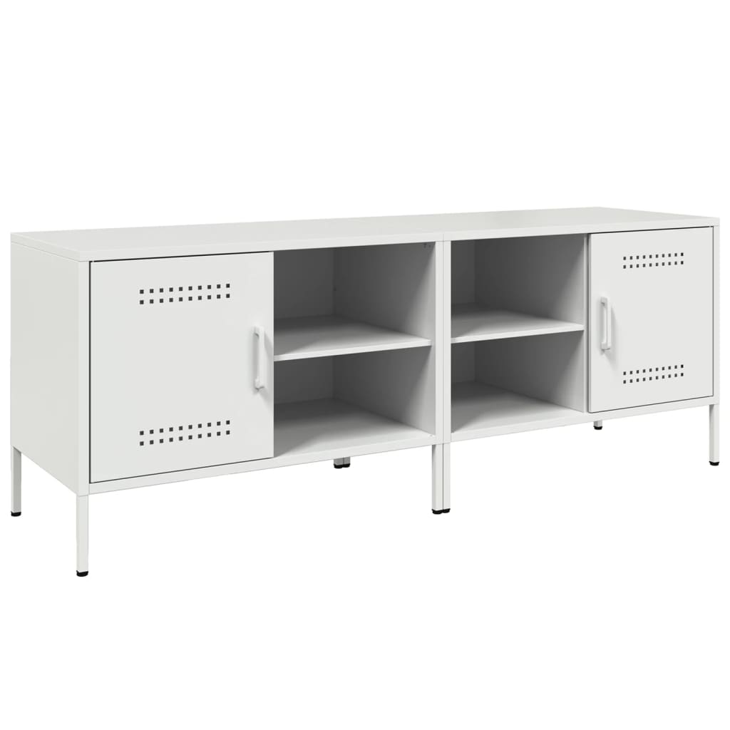 Meuble TV Blanc au Style Industriel-La-Fabrique-Industrielle