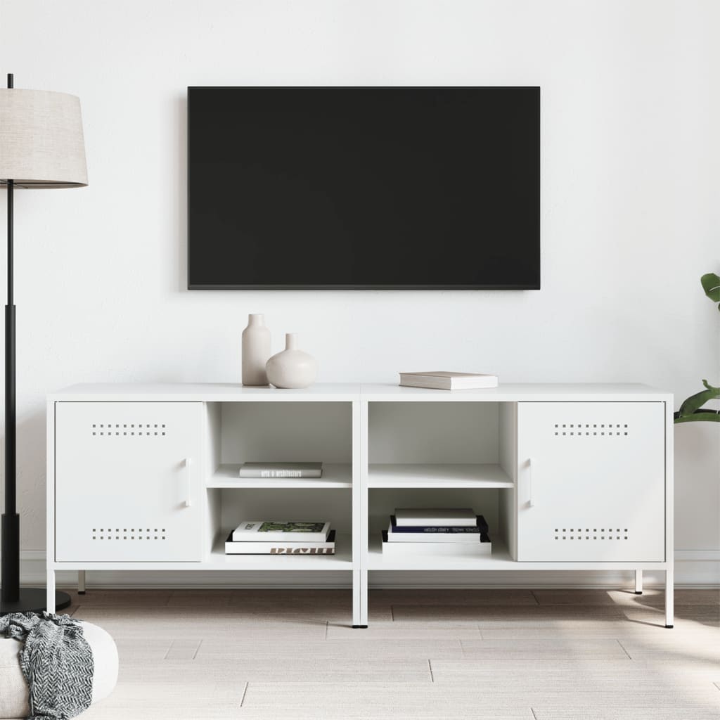 Meuble TV Blanc au Style Industriel-La-Fabrique-Industrielle