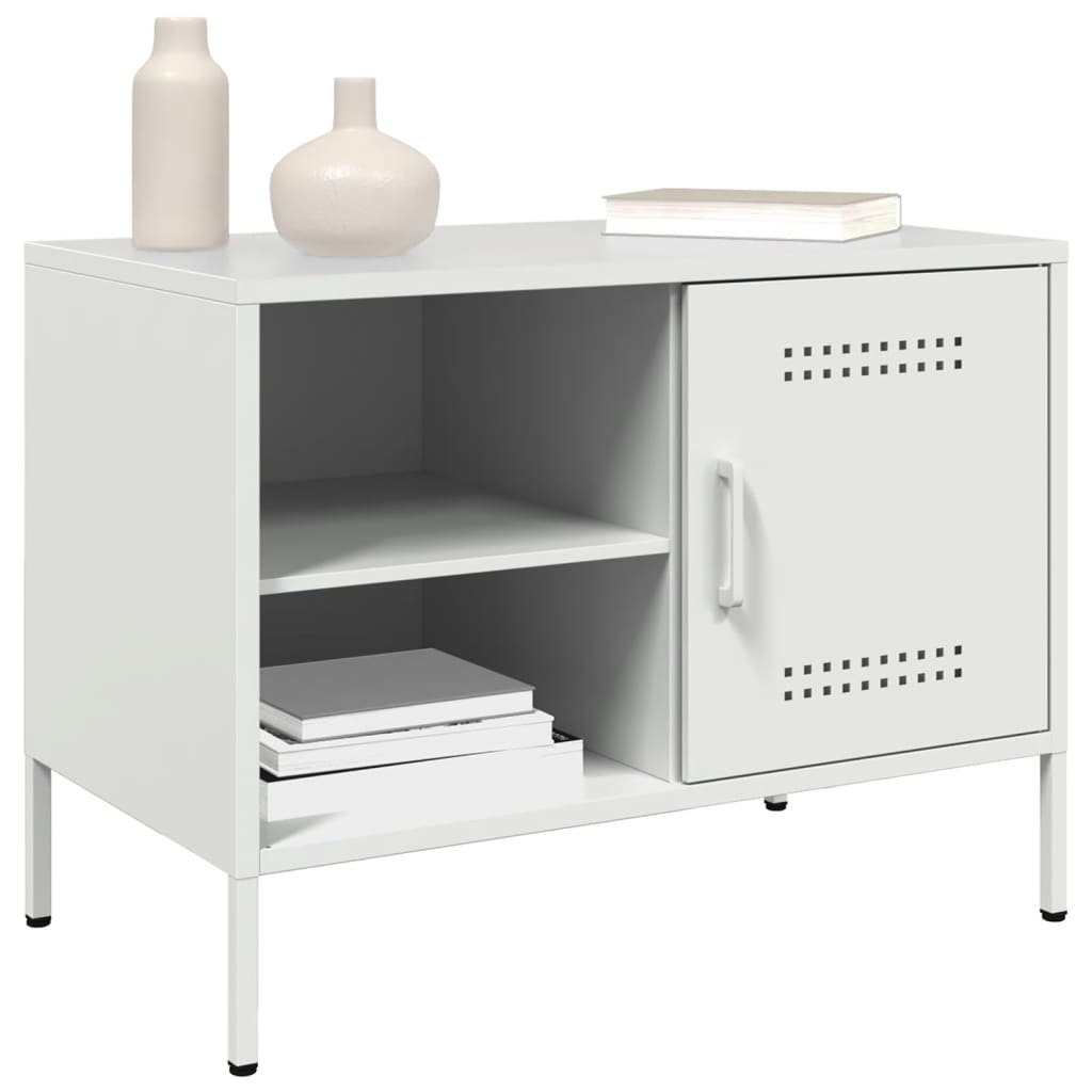 Meuble TV Blanc au Style Industriel-La-Fabrique-Industrielle