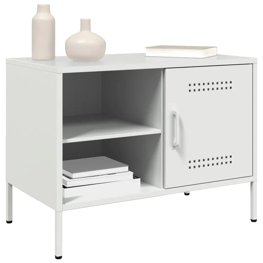 Meuble TV Blanc au Style Industriel-La-Fabrique-Industrielle