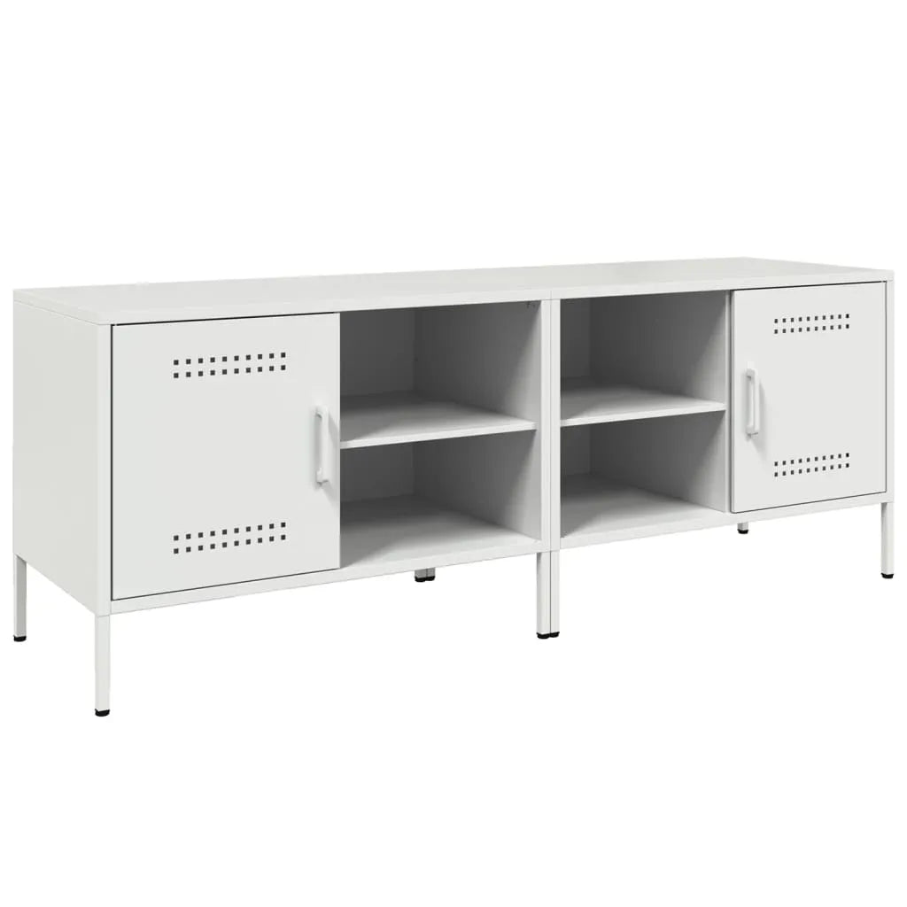 Meuble TV Blanc au Style Industriel-La-Fabrique-Industrielle