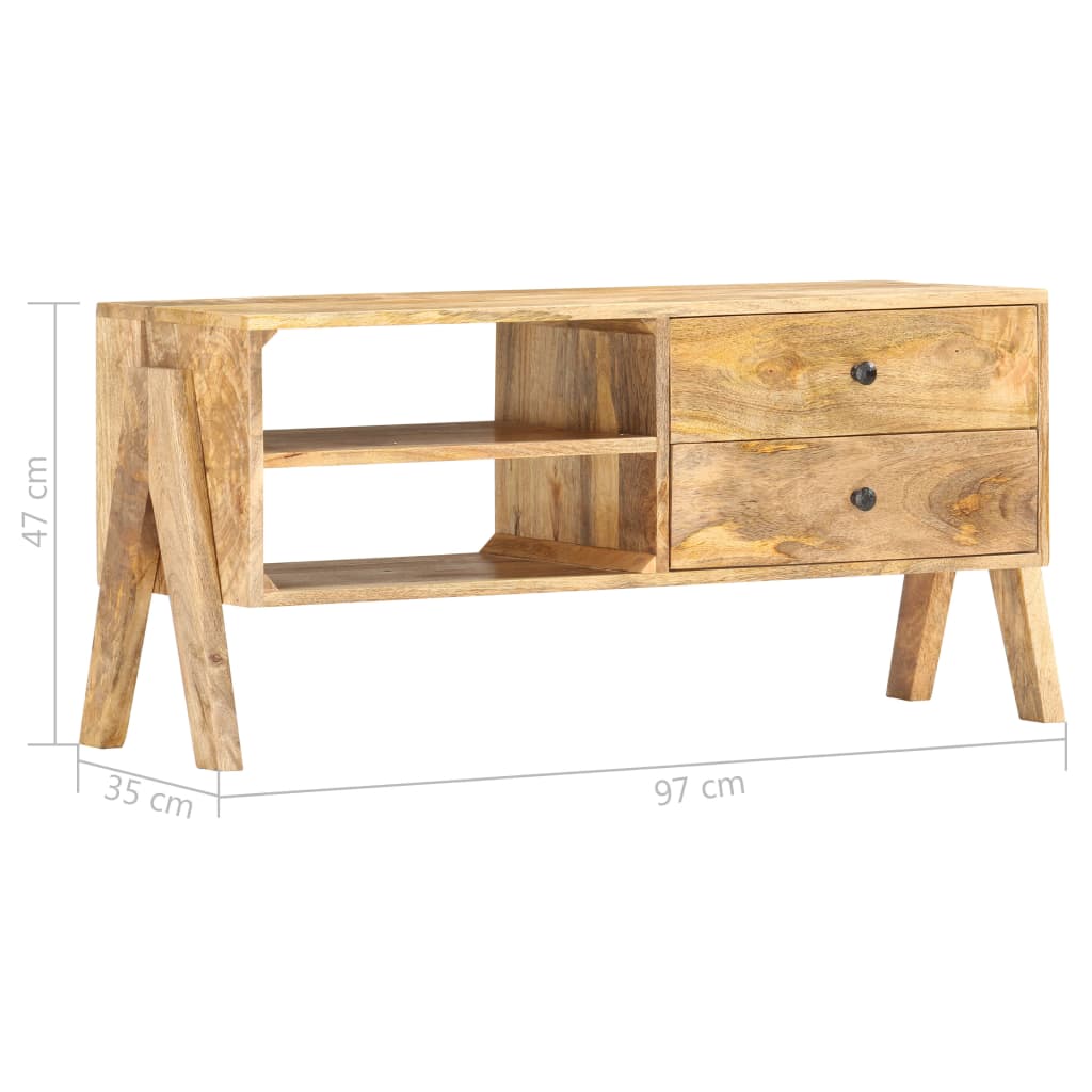 Meuble TV Élégant en Bois de Manguier Massif-La-Fabrique-Industrielle