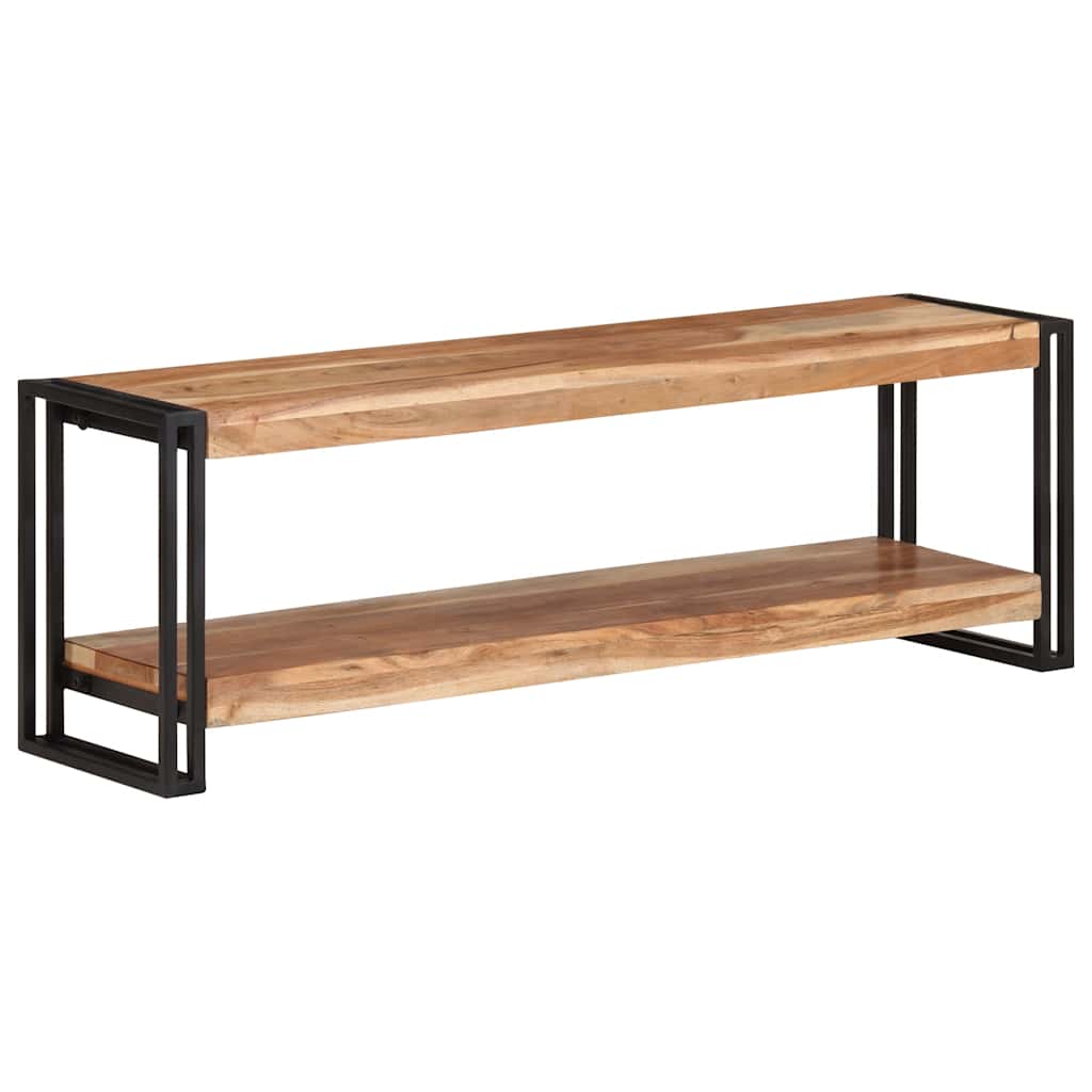 Meuble TV Élégant en Bois de Manguier et Métal Noir-120 cm-Bois d'acacia massif-1-La-Fabrique-Industrielle