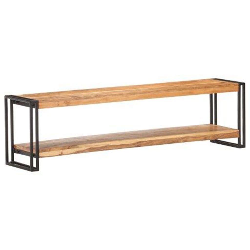 Meuble TV Élégant en Bois de Manguier et Métal Noir-150 cm-Bois d'acacia massif-1-La-Fabrique-Industrielle