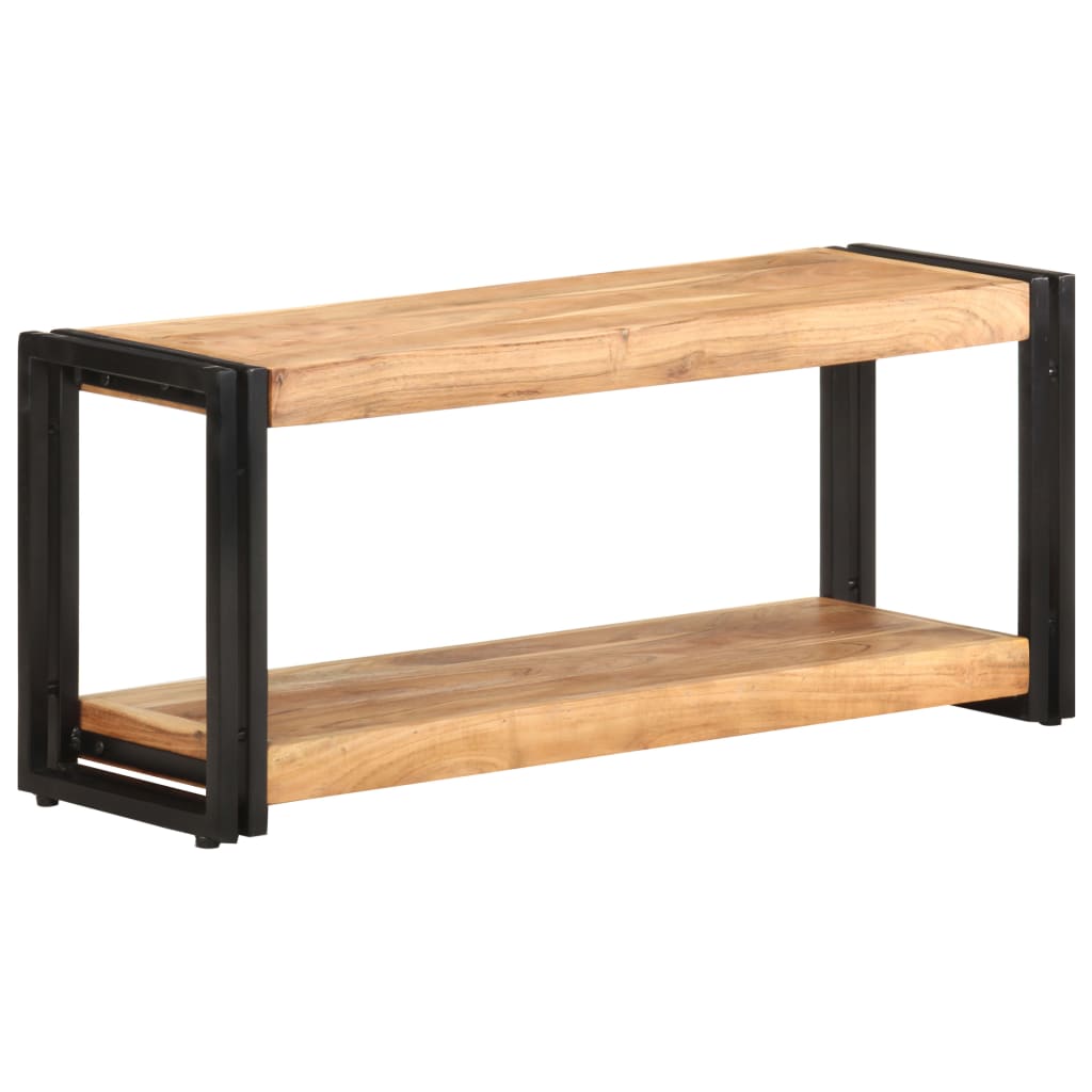 Meuble TV Élégant en Bois de Manguier et Métal Noir-90 cm-Bois d'acacia massif-1-La-Fabrique-Industrielle
