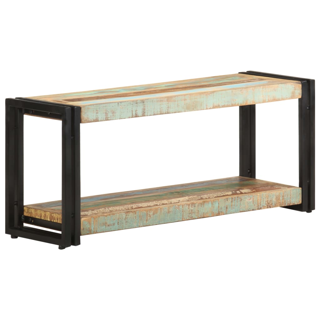 Meuble TV Élégant en Bois de Manguier et Métal Noir-90 cm-bois de récupération massif-1-La-Fabrique-Industrielle