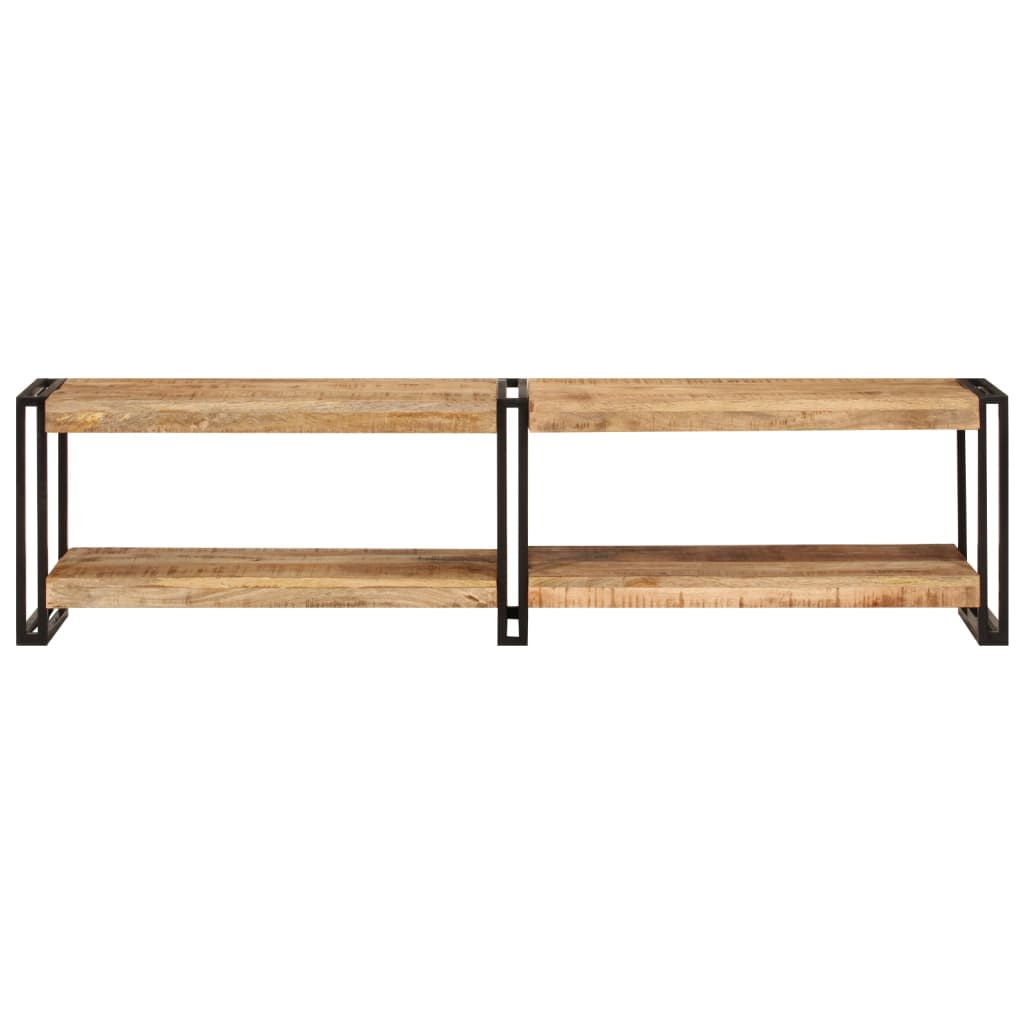 Meuble TV Élégant en Bois de Manguier et Métal Noir-La-Fabrique-Industrielle