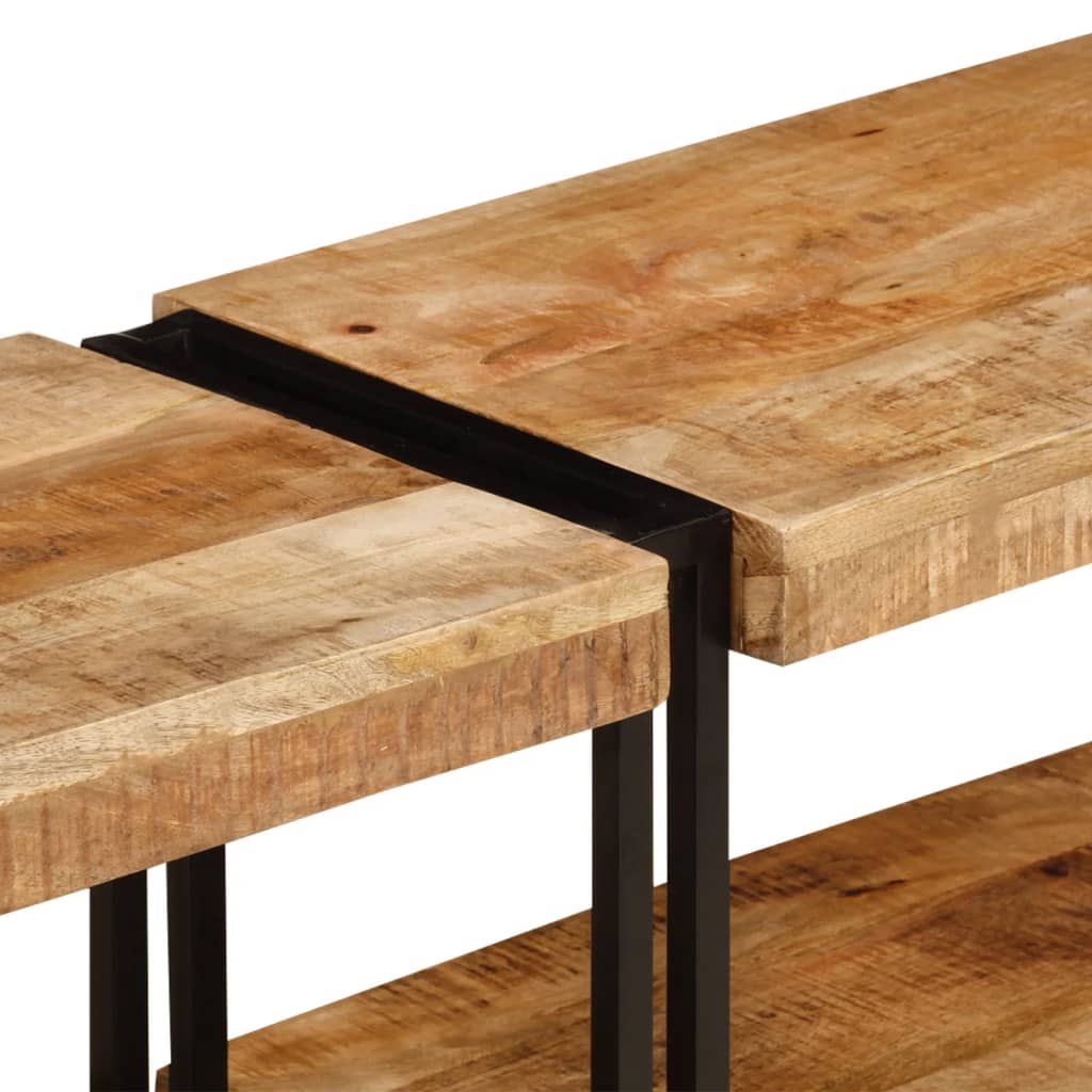 Meuble TV Élégant en Bois de Manguier et Métal Noir-La-Fabrique-Industrielle