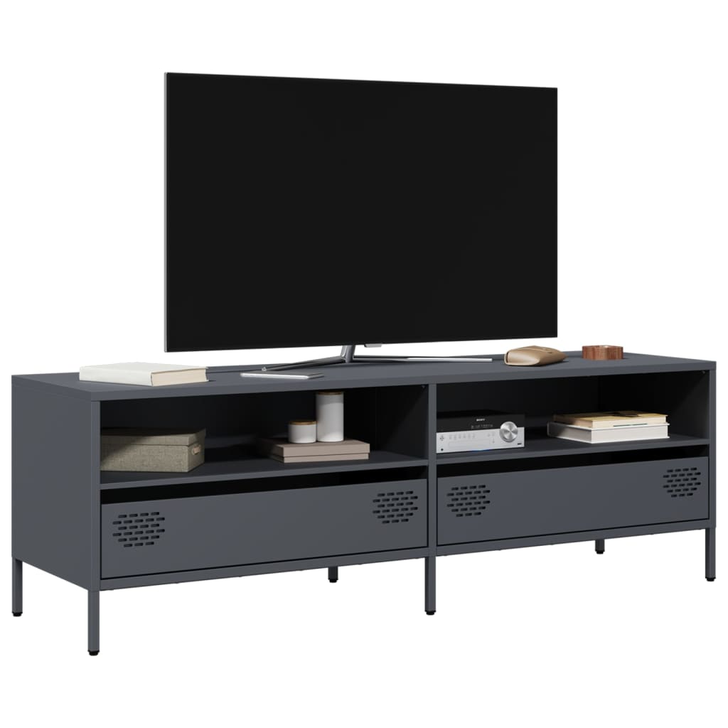 Meuble TV Industriel 140 cm en Acier Laminé à Froid-Anthracite-135 cm-1-La-Fabrique-Industrielle