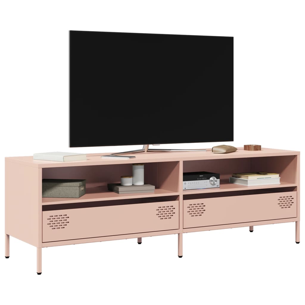 Meuble TV Industriel 140 cm en Acier Laminé à Froid-Rose-135 cm-1-La-Fabrique-Industrielle
