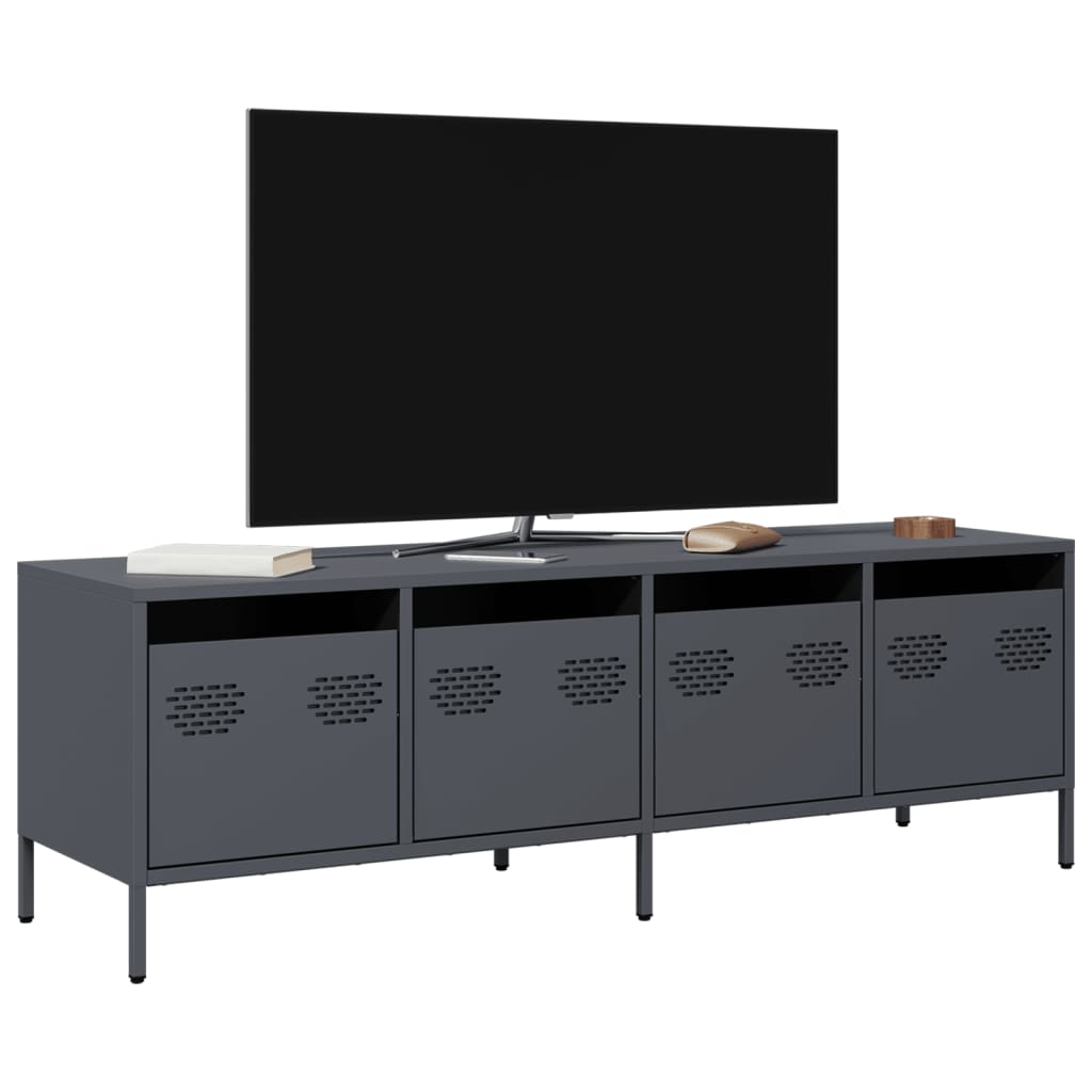 Meuble TV Industriel en Acier Anthracite-Anthracite-135 cm-1-La-Fabrique-Industrielle