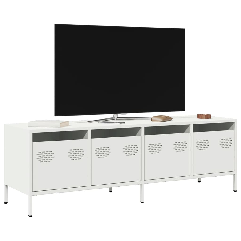 Meuble TV Industriel en Acier Anthracite-Blanc-135 cm-1-La-Fabrique-Industrielle