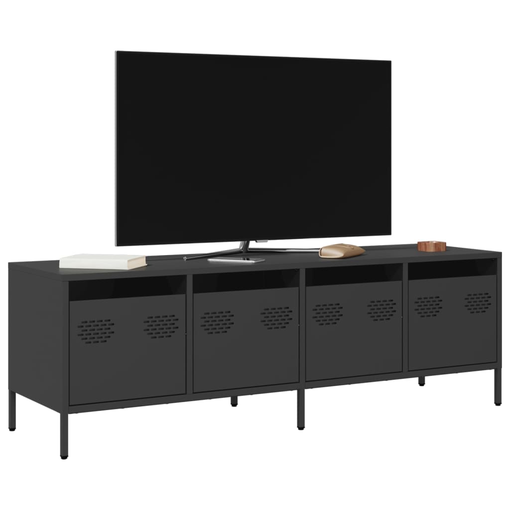 Meuble TV Industriel en Acier Anthracite-Noir-135 cm-1-La-Fabrique-Industrielle