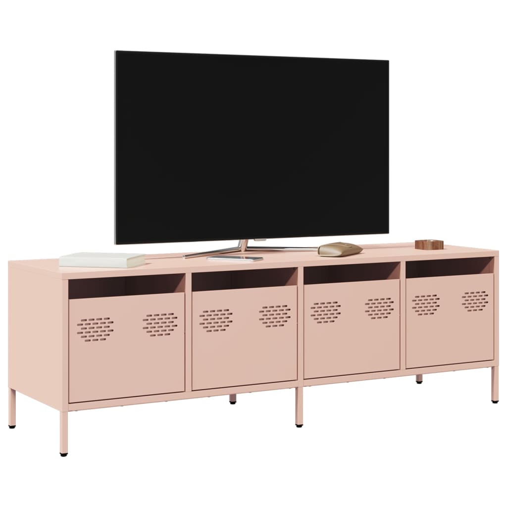 Meuble TV Industriel en Acier Anthracite-Rose-135 cm-1-La-Fabrique-Industrielle