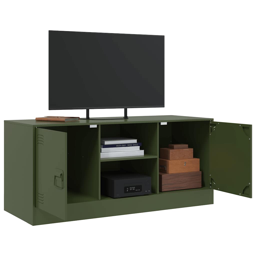Meuble TV Industriel en Acier Olive-La-Fabrique-Industrielle